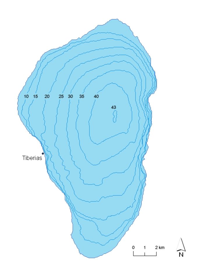 Batymetryczna mapa jeziora
